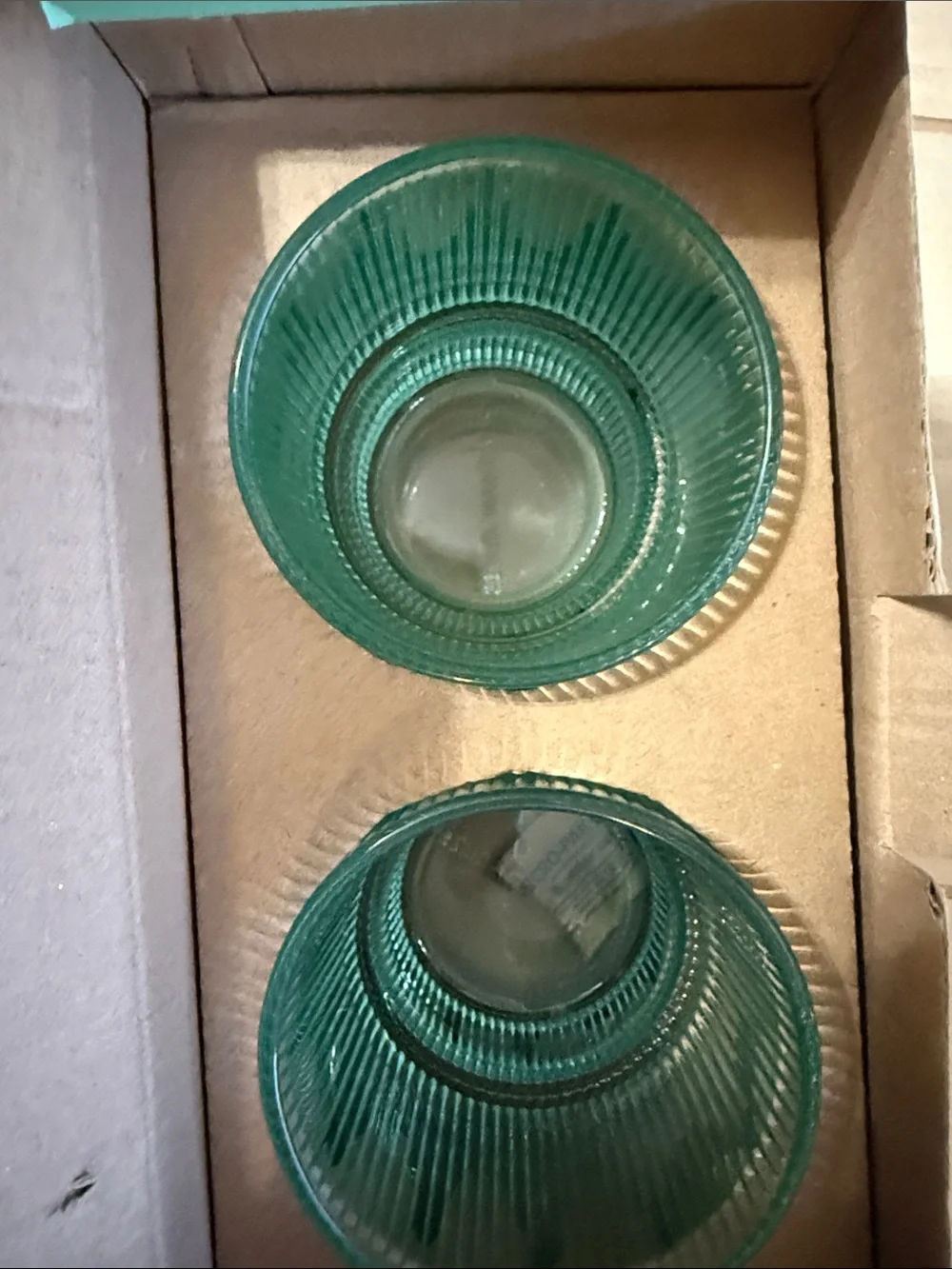 Jonathan Adler Biba Ribbed Glasses in Light Green Set of 2 NIB